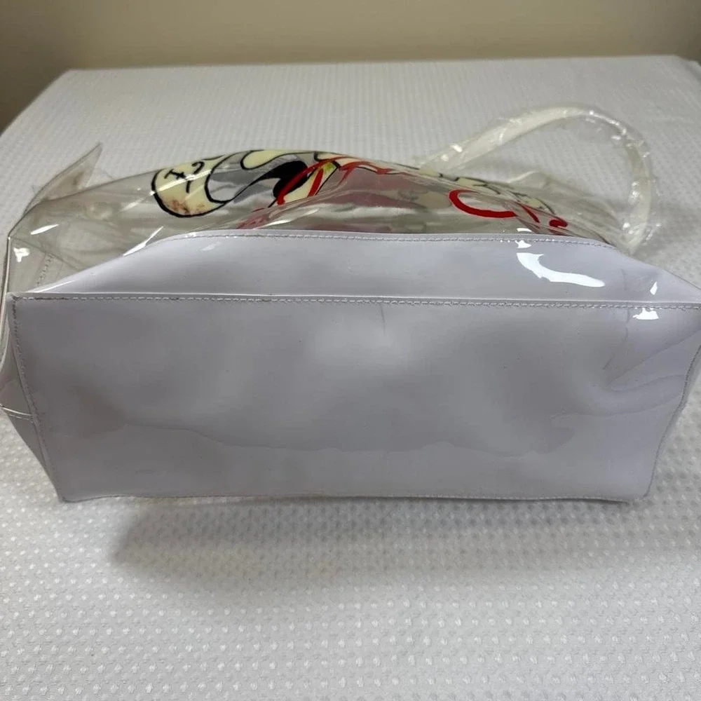 Ed Hardy clear Tote Bag with skull, heart and 'LOVE KILLS SLOWLY' graphic NWT